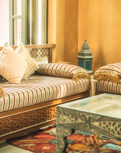 Pillow on sofa decoration interior with morocco style - Vintage Filter